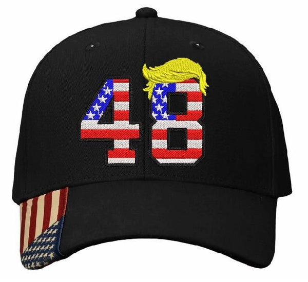 Third Term Trump 2028 "USA 48" w/ Hair Embroidered Hat MAGA Hat Trump 2028 DOGE