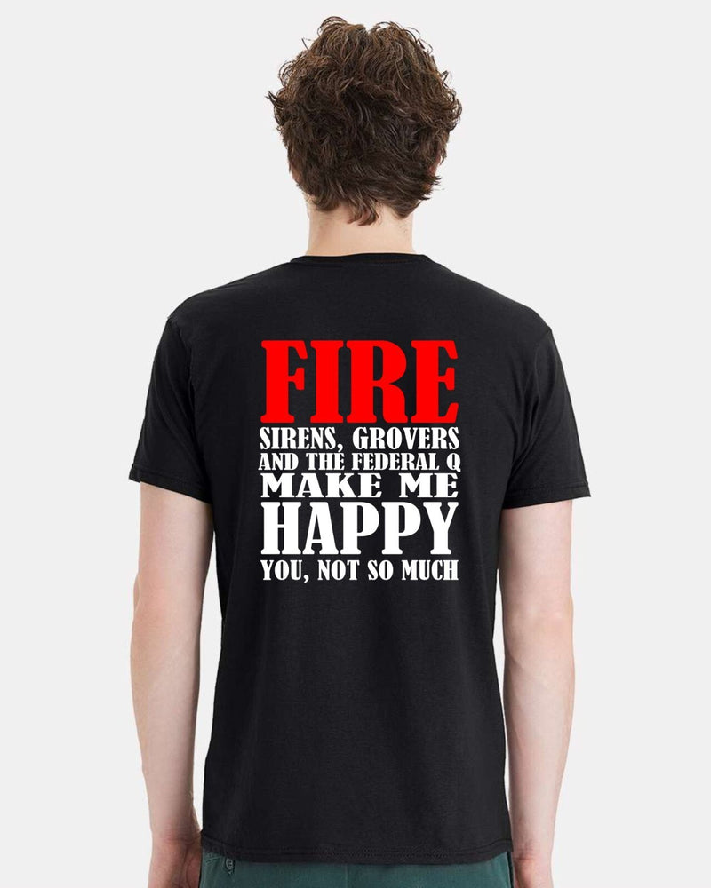 Firefighter Tshirt - Fire Sirens Grovers Federal Q Fire Department Tshirt Fire