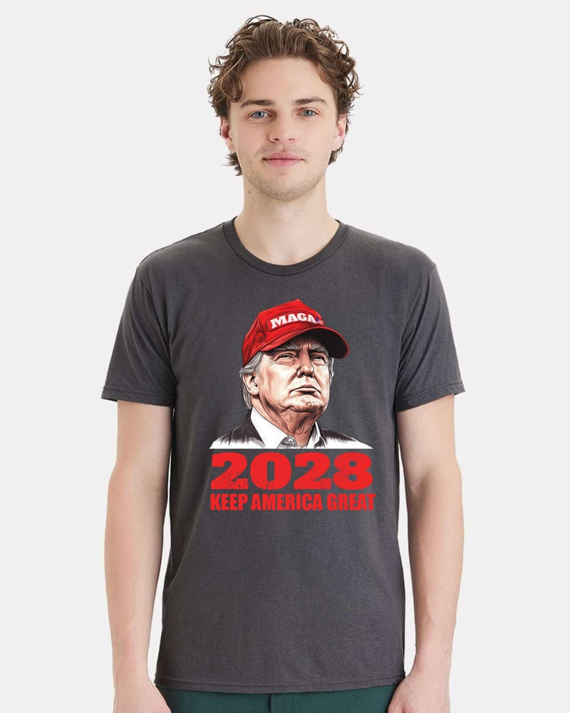 Trump 2028 Shirt - Keep America Great Trump 2028 Printed Short Sleeve Shirt MAGA
