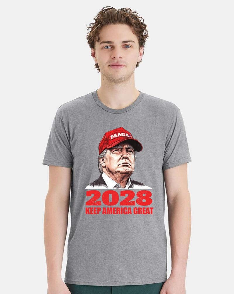 Trump 2028 Shirt - Keep America Great Trump 2028 Printed Short Sleeve Shirt MAGA