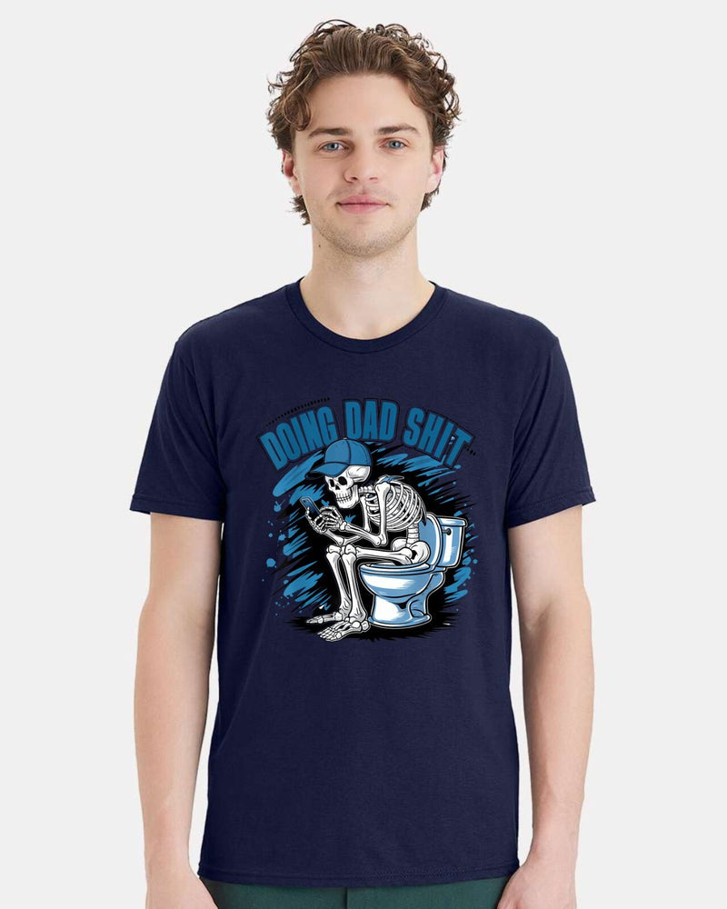 Doing Dad Sh*t Funny Fathers Day Gift For Father T shirt Skull Blue Version 2