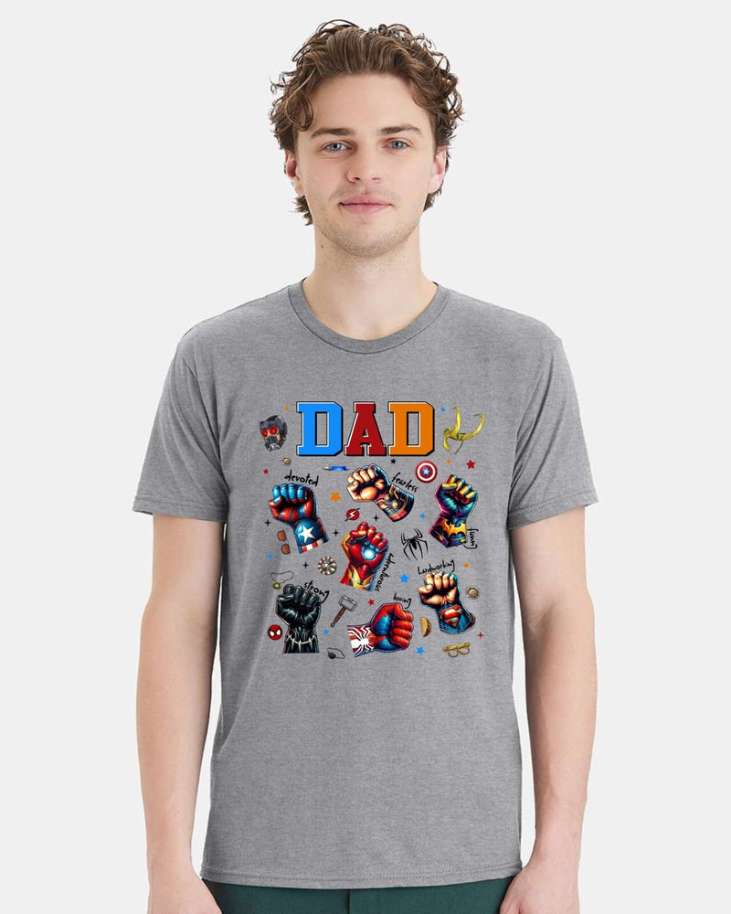 Fathers Day Tshirt - DEVOTED FEARLESS DAD Printed Tshirt & Free Sticker