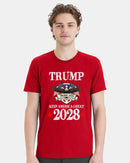 Trump 2028 Keep America Great American Flag Trump 2028 Unisex T-Shirt