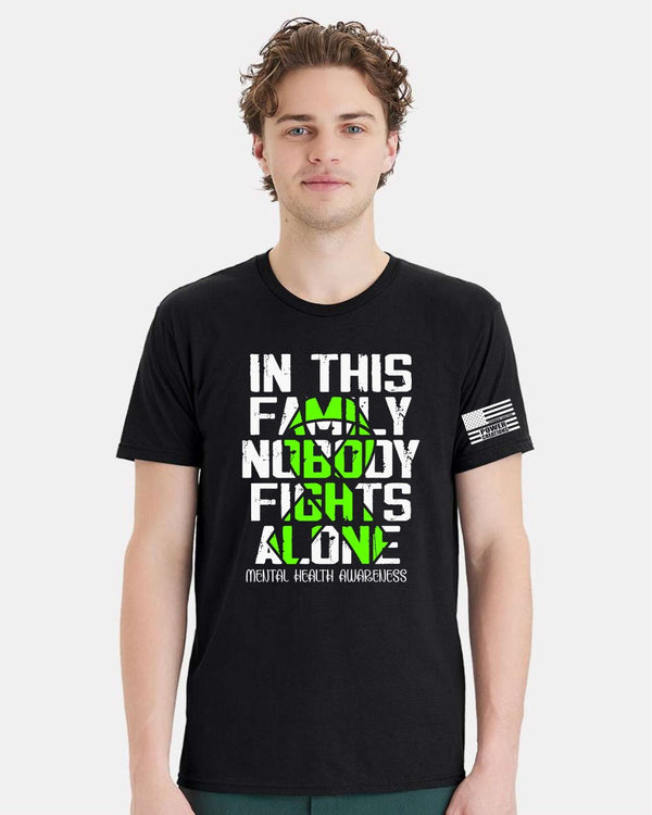 Mental Health Awareness Tshirt and FREE Sticker - Family Nobody Fights Alone