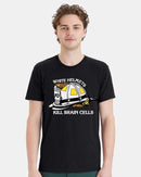 Firefighter Tshirt - White Helmet Kill Brain Cells Fire Department Tshirt Fire