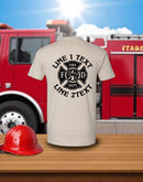 Firefighter T-Shirt Custom Maltese Cross with your text Short Sleeve Fire Shirt