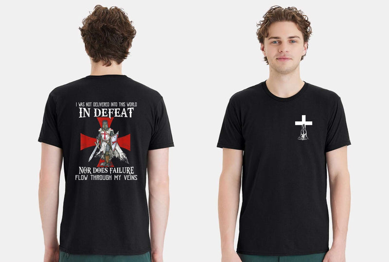 Christian Mens T-shirt Jesus Not Delivered in Defeat Short Sleeve Jesus Shirt