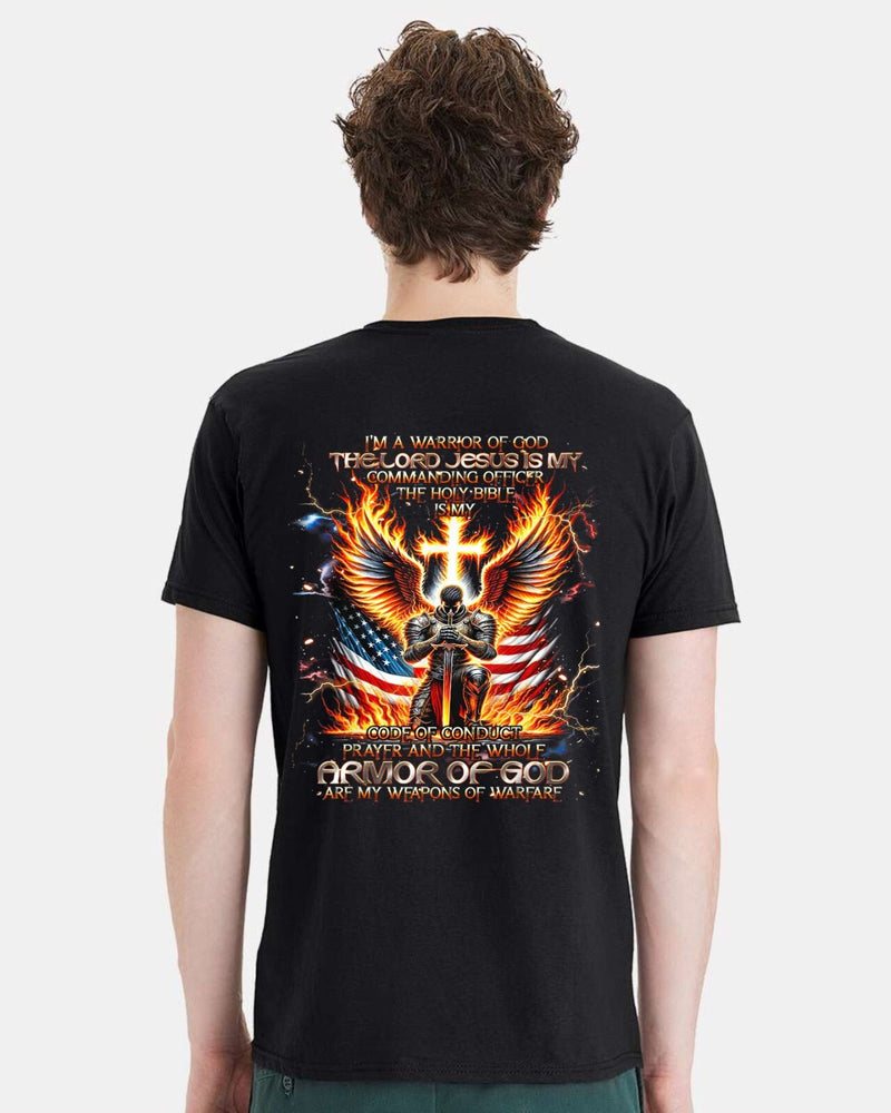Christian Mens T-shirt The Lord Jesus is my Commander Black Short Sleeve Shirt