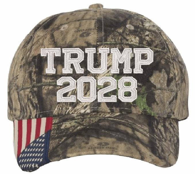 Trump 2028 Hat Embroidered Adjustable KATI or USA300 Hat with USA Brim Hat