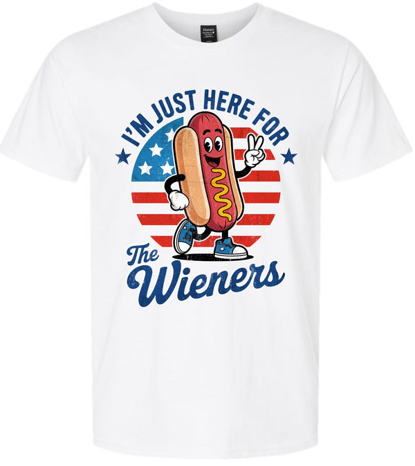 4th of July T-Shirt Independence Day Tshirt I'm Just Here for the Weiners Shirt