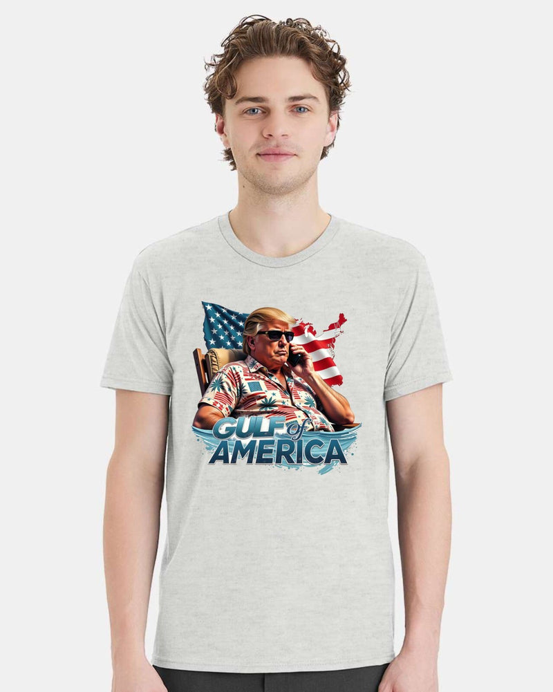 Trump Tshirt Gulf of America V3 Printed Short Sleeve Tshirt Trump 2025 MAGA MAHA