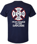 Maltese In Charge of the Daycare Firefighter Short Sleeve Shirt