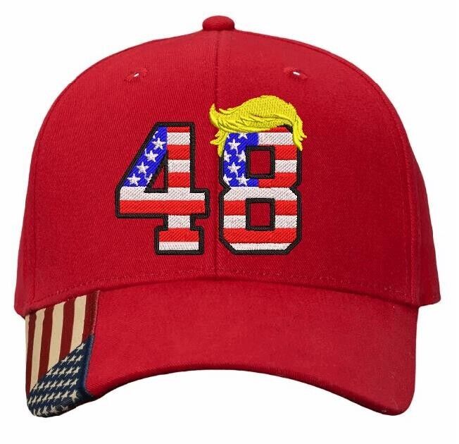 Third Term Trump 2028 "USA 48" w/ Hair Embroidered Hat MAGA Hat Trump 2028 DOGE