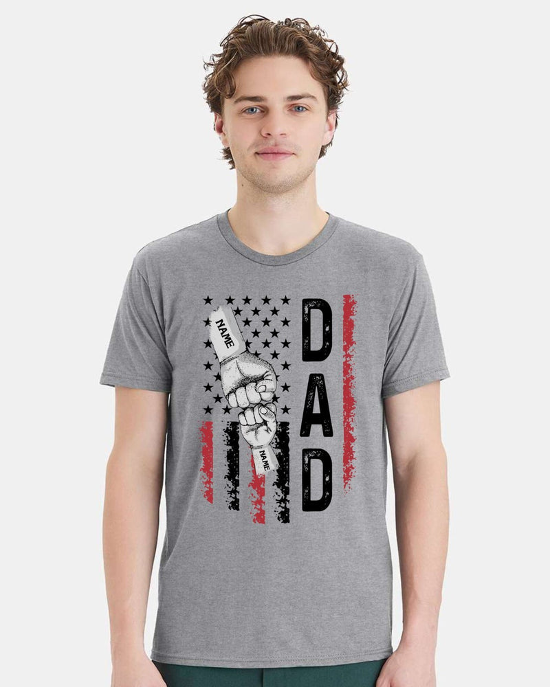 Father's Day Tshirt - DAD Flag Design with your custom names in the fists Shirt