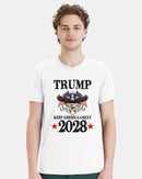 Trump 2028 Keep America Great American Flag Trump 2028 Unisex T-Shirt