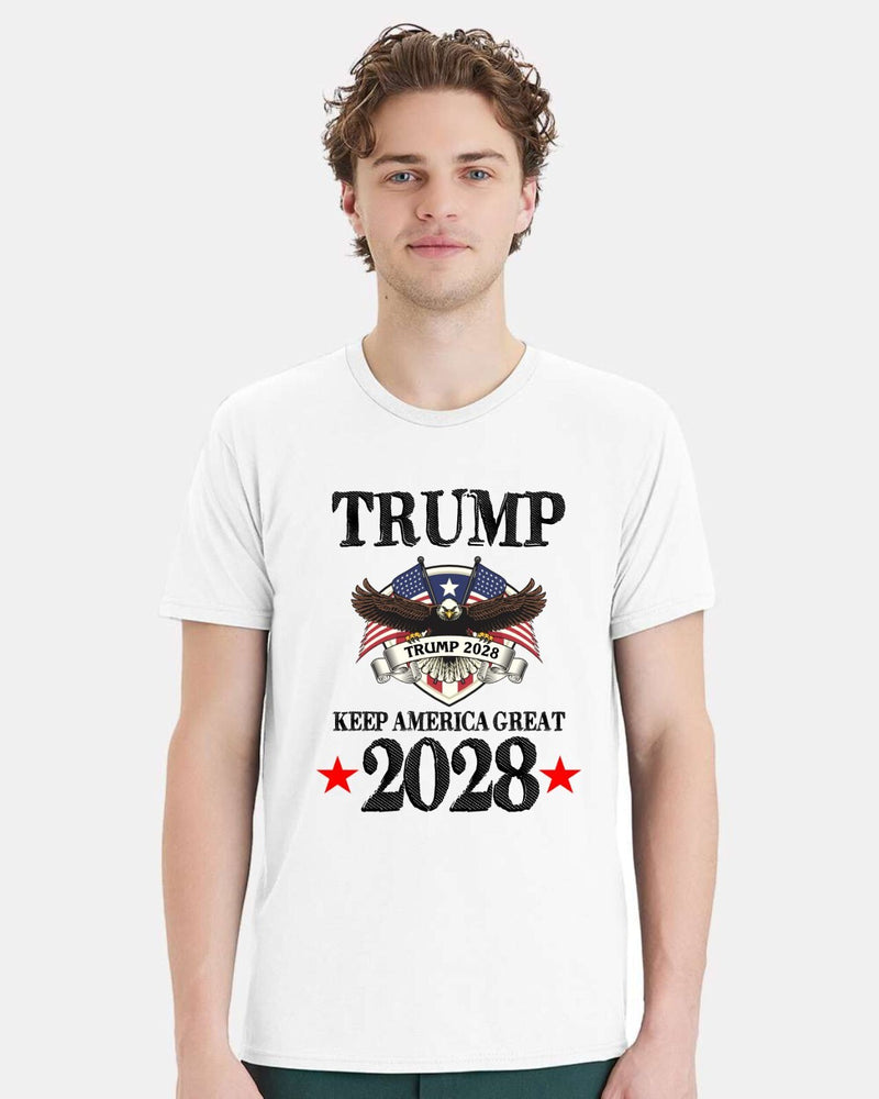 Trump 2028 Keep America Great American Flag Trump 2028 Unisex T-Shirt
