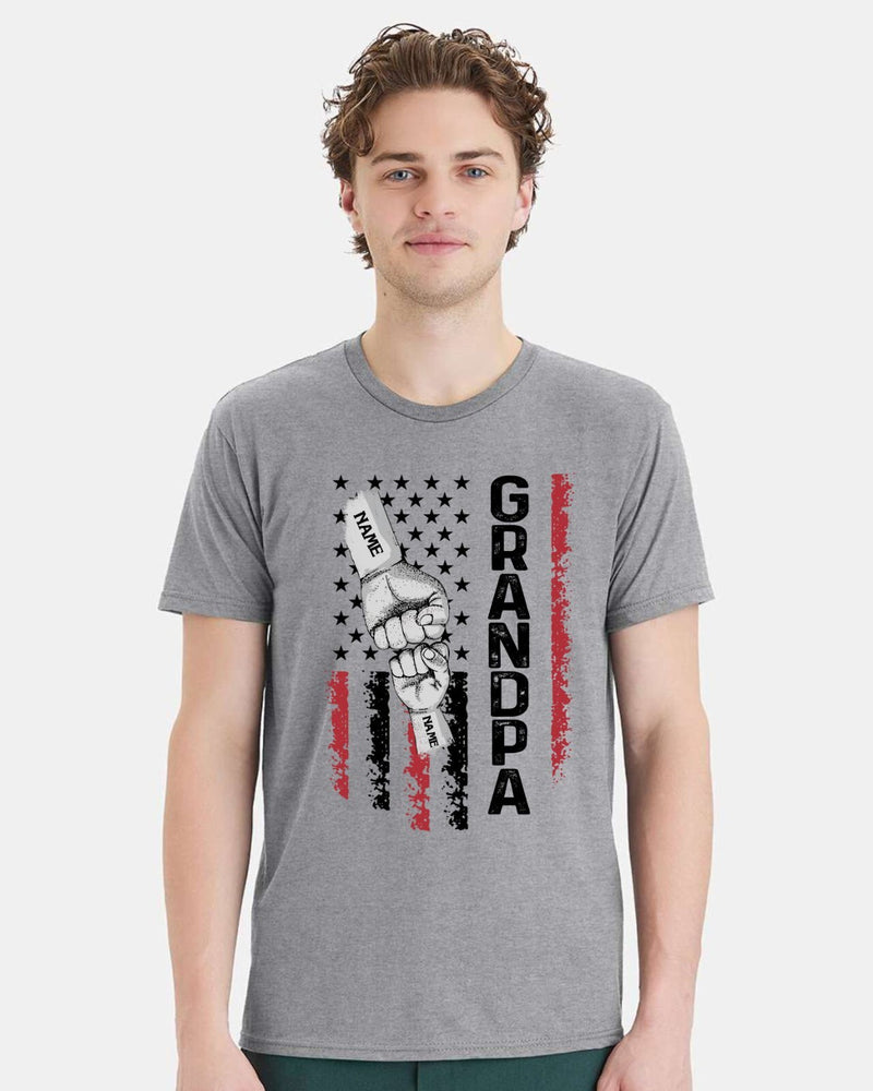 Father's Day Tshirt - GRANDPA Flag Design with your custom names