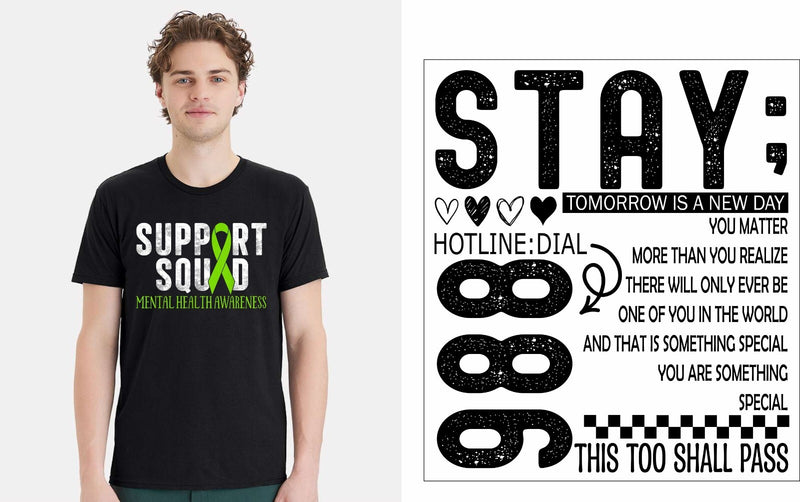 Mental Health Awareness Tshirt and FREE Sticker - Mental Health Support Squad
