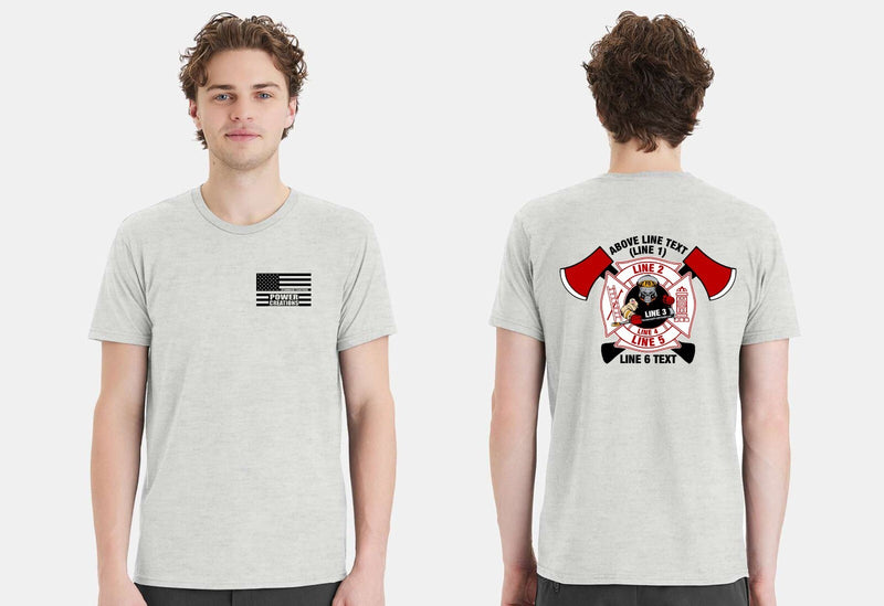 Firefighter T-Shirt Custom Short Sleeve Maltese Cross Axe Version with your text