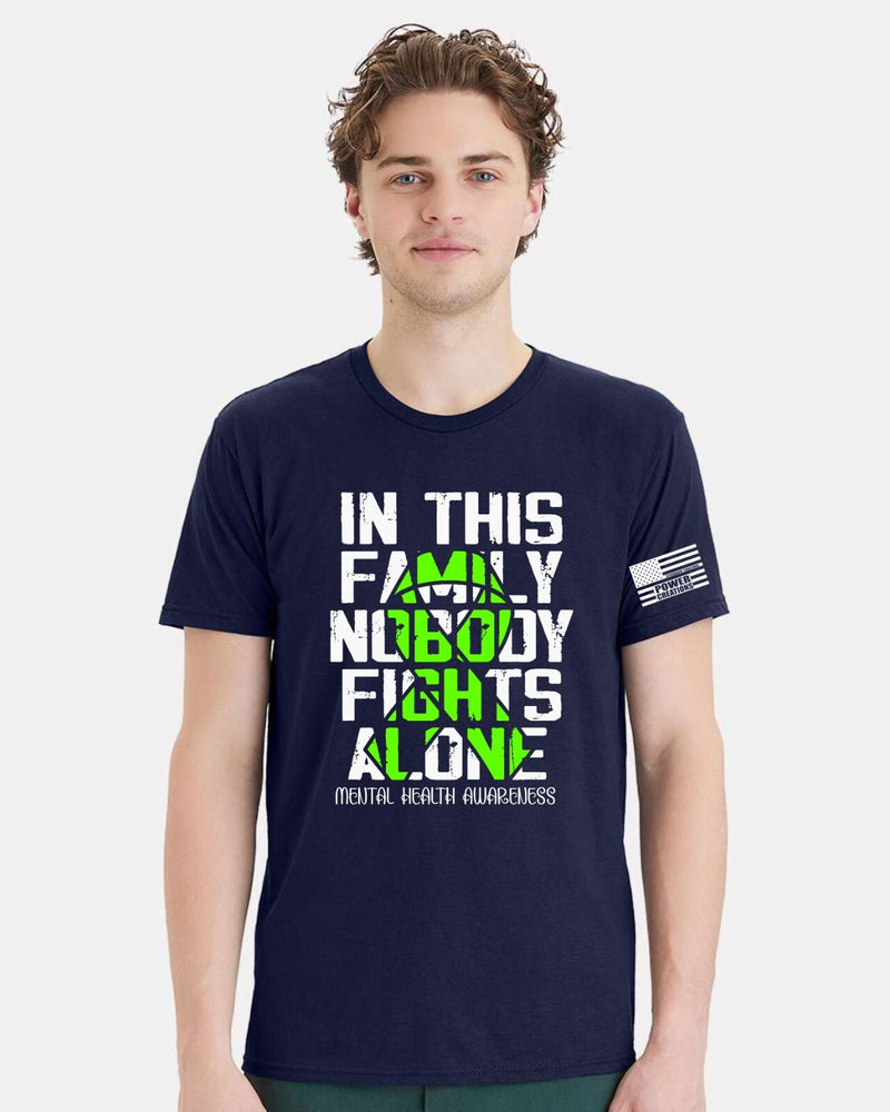 Mental Health Awareness Tshirt and FREE Sticker - Family Nobody Fights Alone