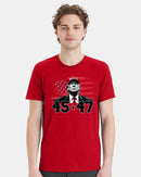 Trump 45 47 Making America Great Again Short sleeve T-shirt FREE BUMPER STICKER