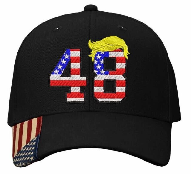 Third Term Trump 2028 "USA 48" w/ Hair Embroidered Hat MAGA Hat Trump 2028 DOGE