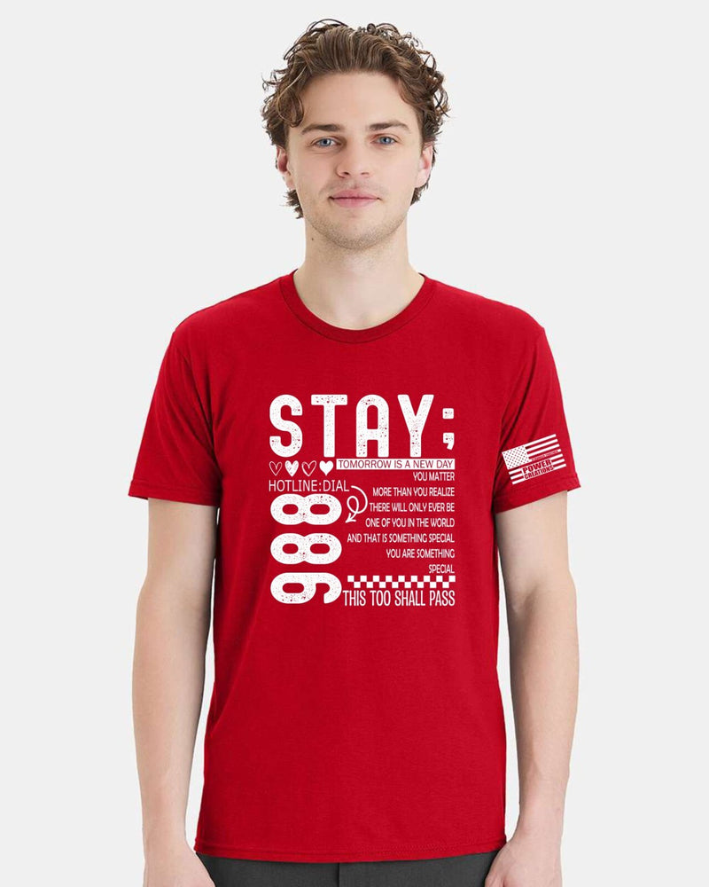 Mental Health Awareness Tshirt and Sticker STAY Tomorrow is a new day 988 Design