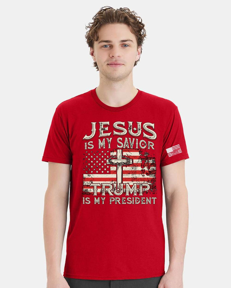 Trump Shirt Jesus is my Savior Trump is my President Shirt & Free Bumper Sticker