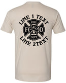 Firefighter T-Shirt Custom Maltese Cross with your text Short Sleeve Fire Shirt