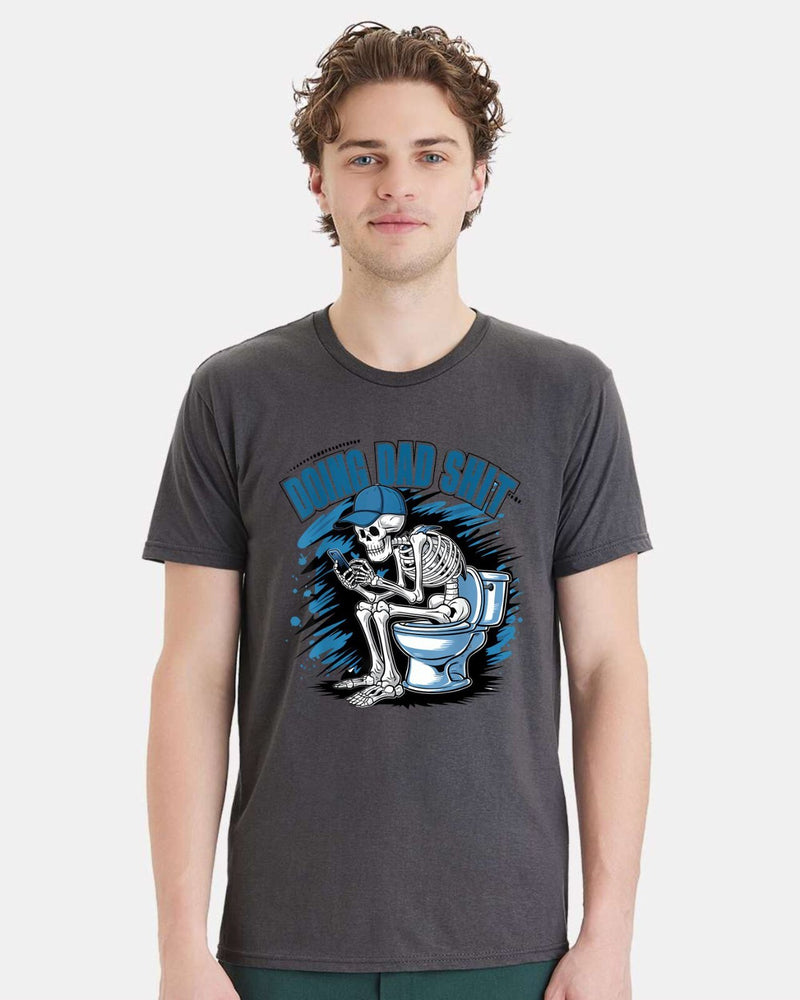 Doing Dad Sh*t Funny Fathers Day Gift For Father T shirt Skull Blue Version 2