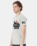 Trump 2028 T-Shirt 3rd Term 2028 Trump Thumbs Up Ash Gray Short Sleeve Shirt