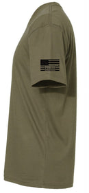 Christian Men's T-Shirt REDEEMED 3 NAILS CROSS Olive Green Short Sleeve Shirt