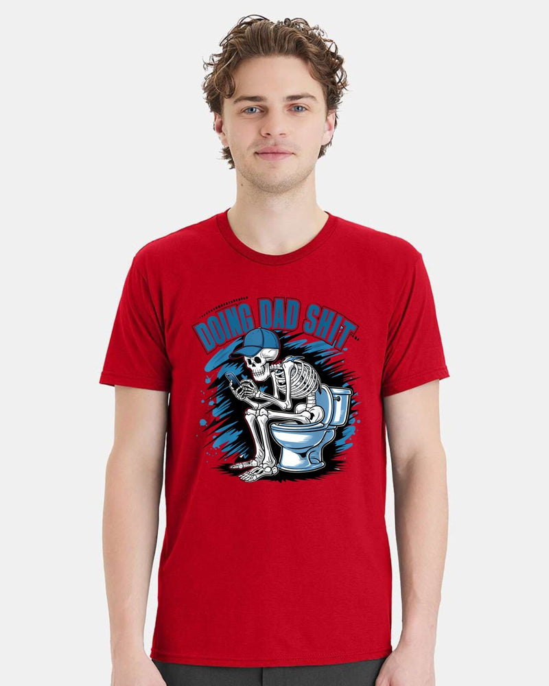 Doing Dad Sh*t Funny Fathers Day Gift For Father T shirt Skull Blue Version 2