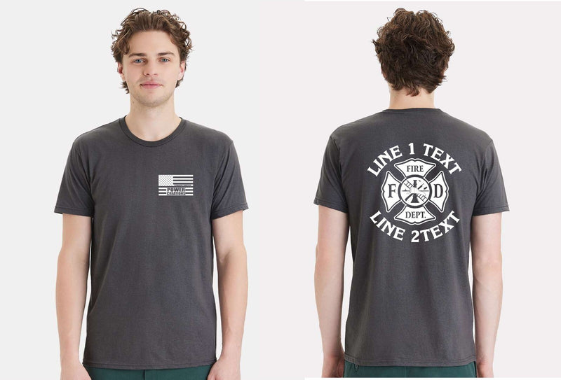 Firefighter T-Shirt Custom Maltese Cross with your text Short Sleeve Fire Shirt