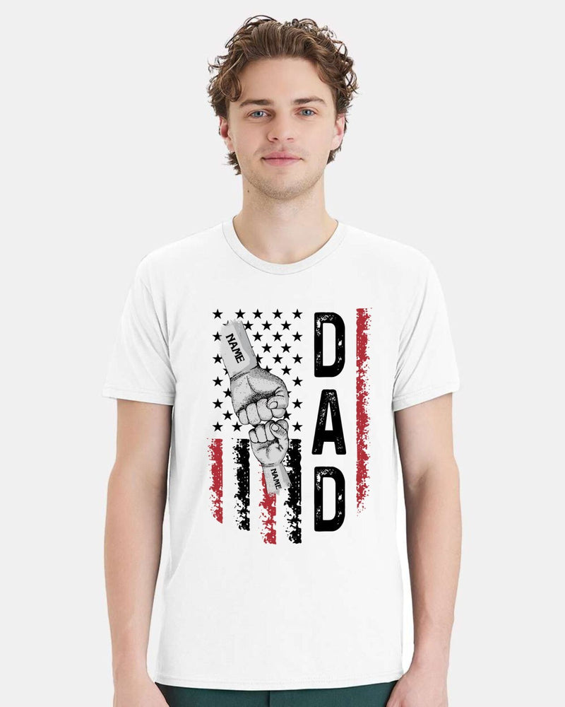 Father's Day Tshirt - DAD Flag Design with your custom names in the fists Shirt