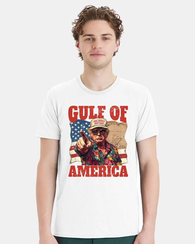 Trump Tshirt Gulf of America V2 Printed Short Sleeve Tshirt Trump 2025 MAGA MAHA