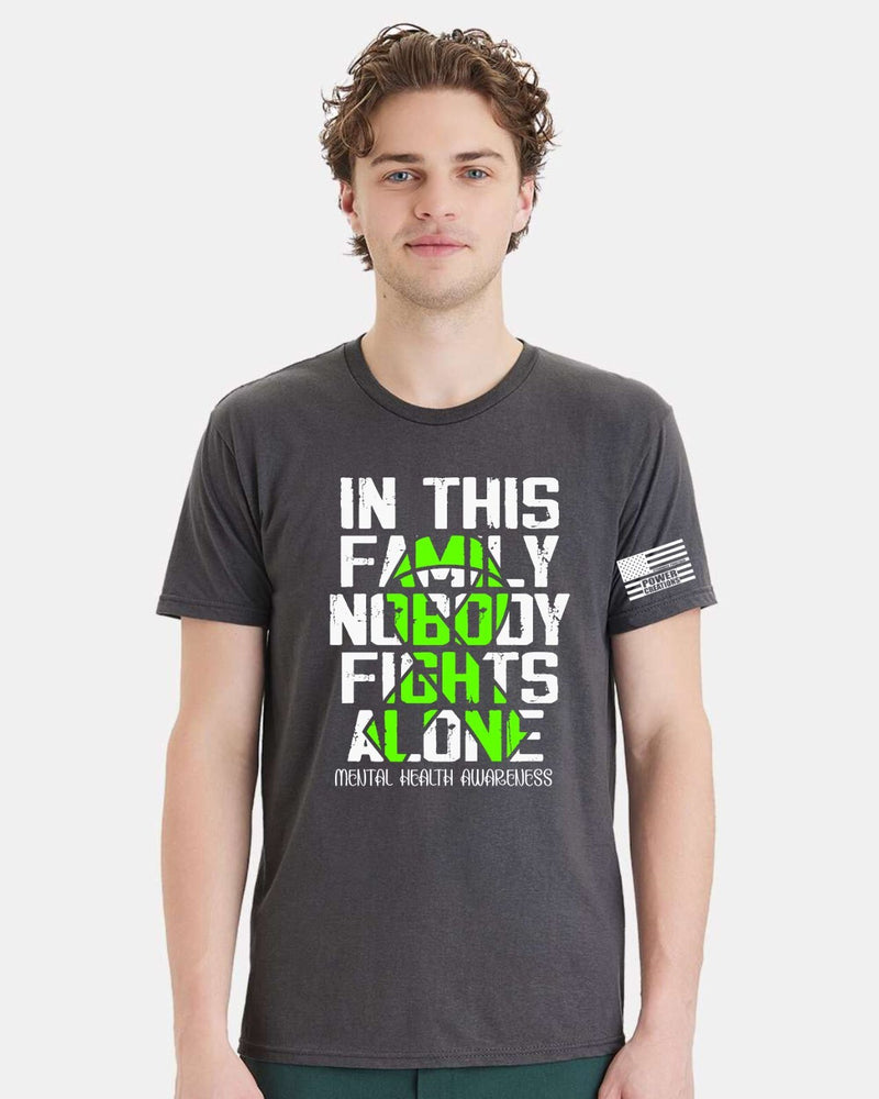 Mental Health Awareness Tshirt and FREE Sticker - Family Nobody Fights Alone
