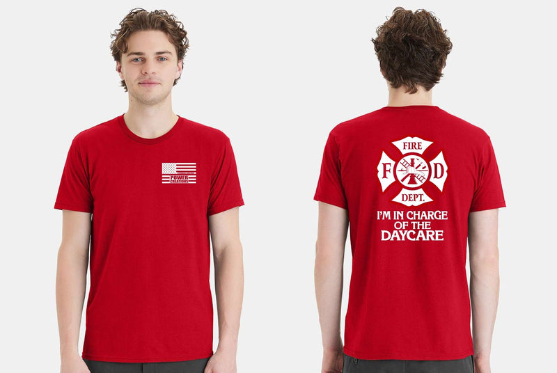 Maltese In Charge of the Daycare Firefighter Short Sleeve Shirt