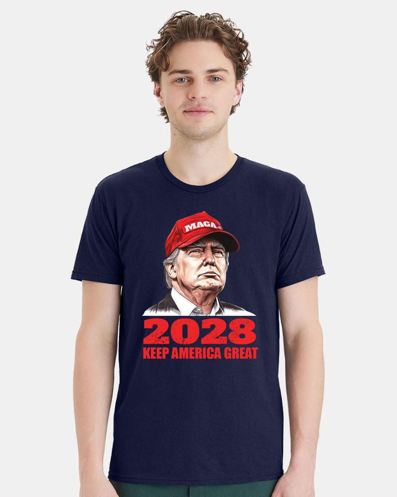 Trump 2028 Shirt - Keep America Great Trump 2028 Printed Short Sleeve Shirt MAGA