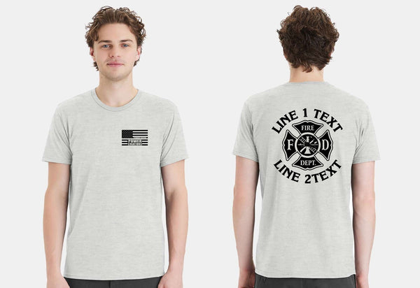 Firefighter T-Shirt Custom Maltese Cross with your text Short Sleeve Fire Shirt