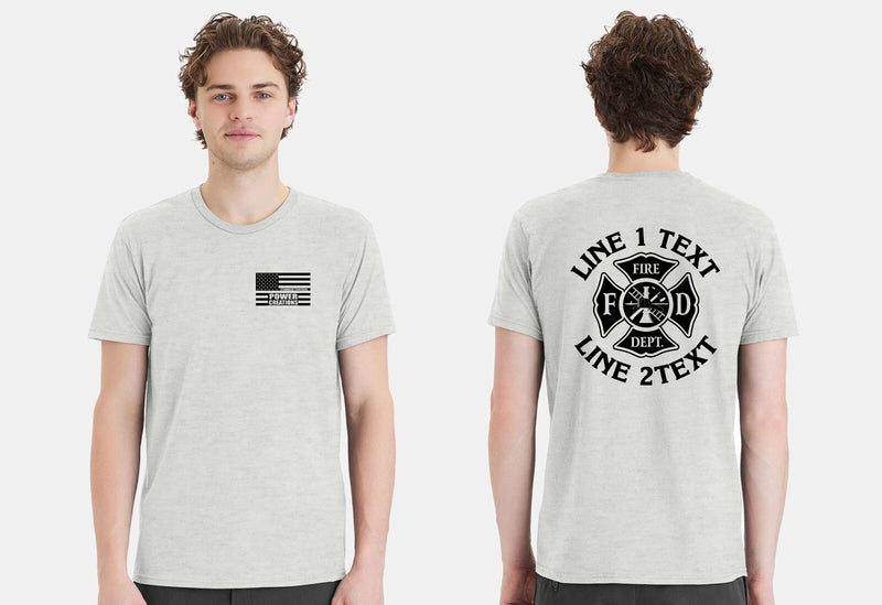 Firefighter T-Shirt Custom Maltese Cross with your text Short Sleeve Fire Shirt