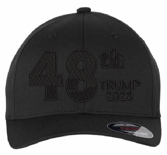 Trump 2028 Hat President 48th Make America Great Again Flex Fit Hat BLACKOUT HAT