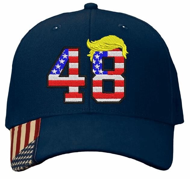 Third Term Trump 2028 "USA 48" w/ Hair Embroidered Hat MAGA Hat Trump 2028 DOGE