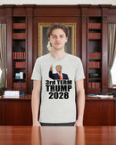 Trump 2028 T-Shirt 3rd Term 2028 Trump Thumbs Up Ash Gray Short Sleeve Shirt