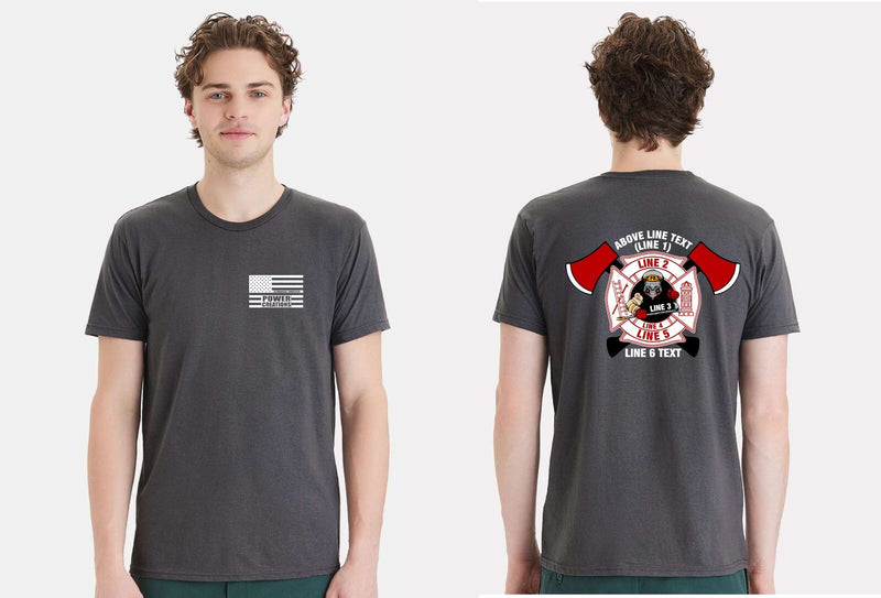 Firefighter T-Shirt Custom Short Sleeve Maltese Cross Axe Version with your text