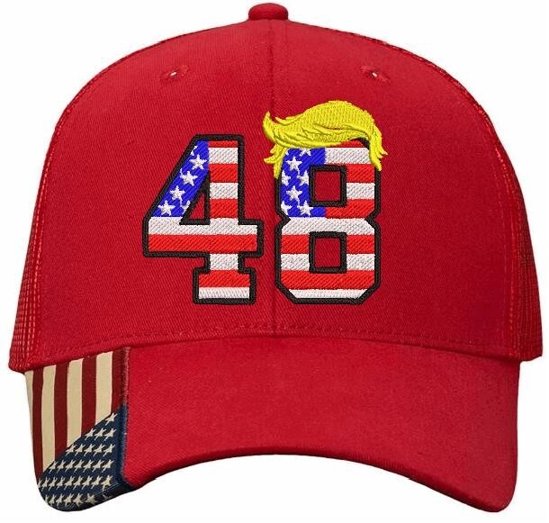 Third Term Trump 2028 "USA 48" w/ Hair Embroidered Hat MAGA Hat Trump 2028 DOGE