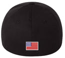 Trump Hat Embroidered USA MAGA Only and USA Flag on the Back Flex Fit Black Hat