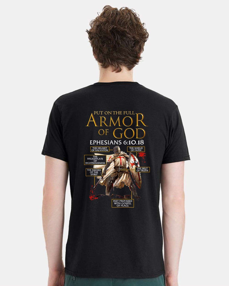 Christian Mens T-shirt Armor of God Ephesians 6:10.18 Short Sleeve Jesus Shirt
