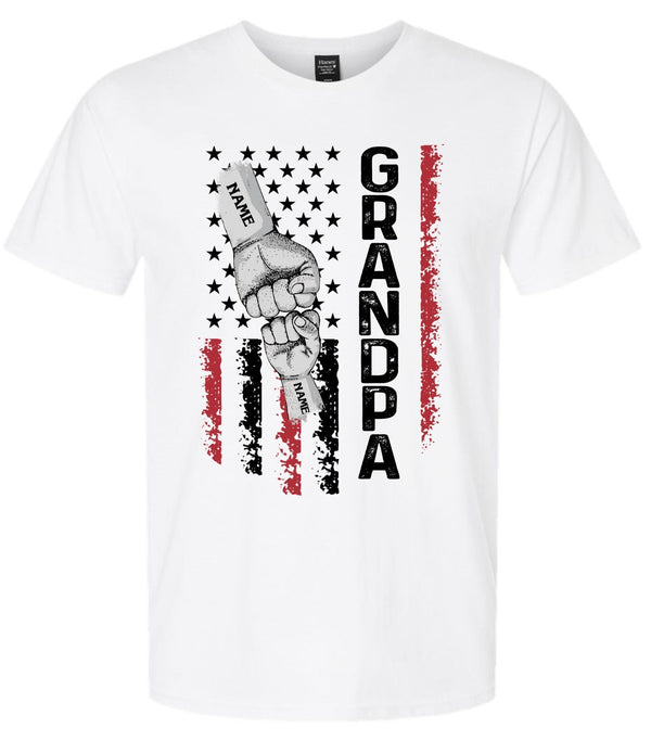 Father's Day Tshirt - GRANDPA Flag Design with your custom names