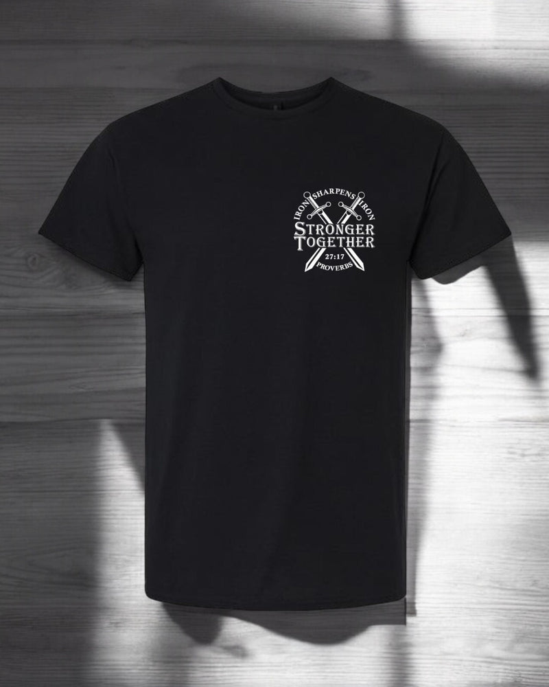 Christian Men's T-Shirt "WHERE THERE IS NO MAN, BE THE MAN" Proverbs 27:17 Shirt